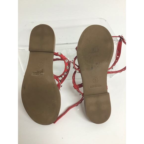 Steve Madden Red Sandals with Metal‎ Accent Women Size 8 - Picture 5 of 5